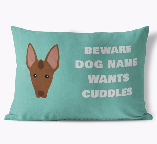 Beware of Cuddles: Personalized {breedFullName} Soft Touch Pillow